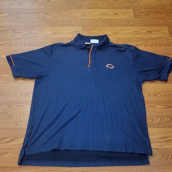 VINTAGE Chicago Bears Shirt Men's XL Blue Nike PRO LINE 1990s Polo NFL Football - Picture 1 of 15